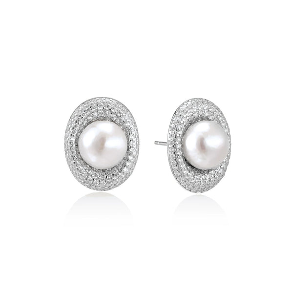 Pearl Halo Stud Earrings