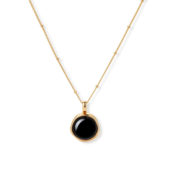Midnight Agate Circle Necklace