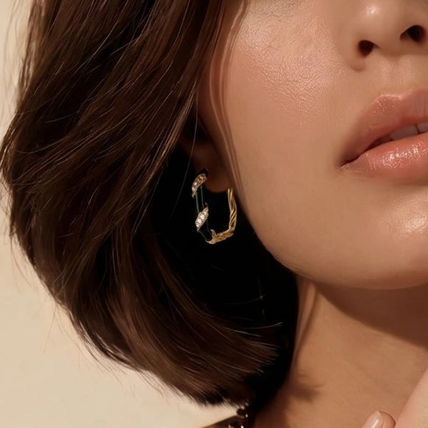 Midnight Stripe Hoops