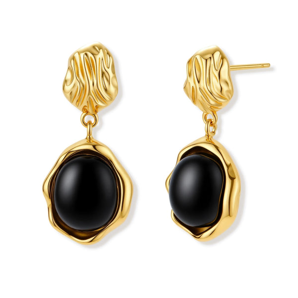 Ripple Drop Agate Earrings