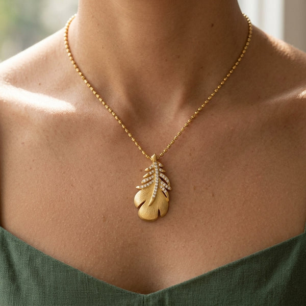 Golden Feather Necklace