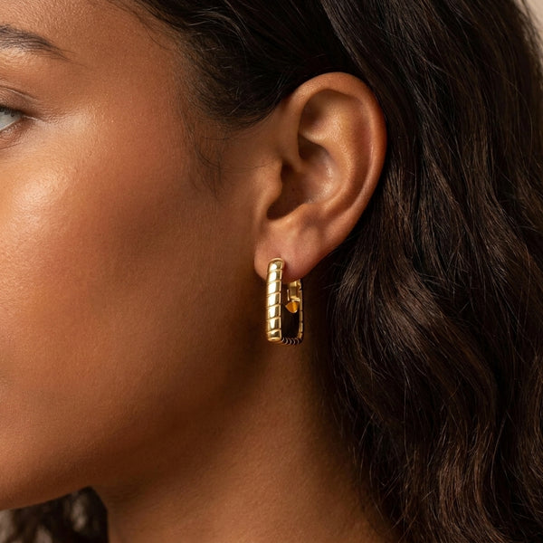 Bamboo Huggie Hoops
