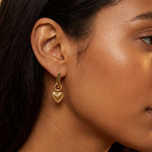 Heart Huggie Earrings