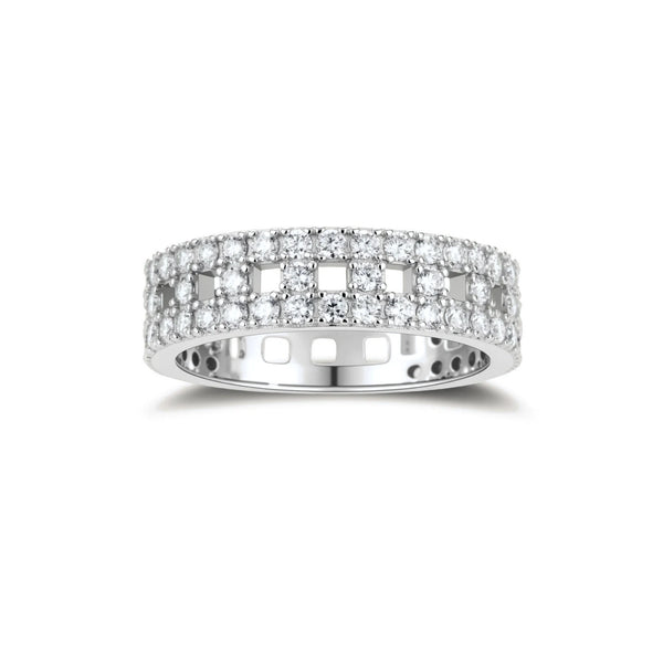 Stellar Row Moissanite Ring