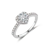 Heart Halo Moissanite Ring