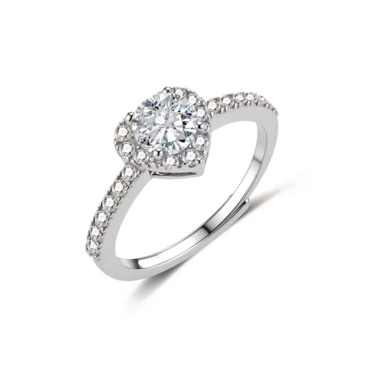 Heart Halo Moissanite Ring