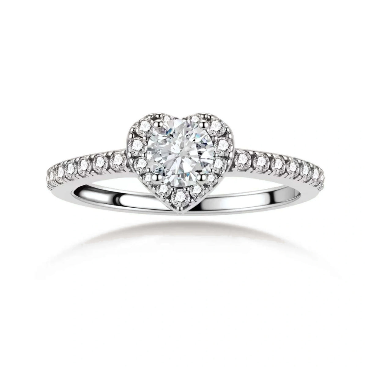 Heart Halo Moissanite Ring