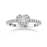 Heart Halo Moissanite Ring