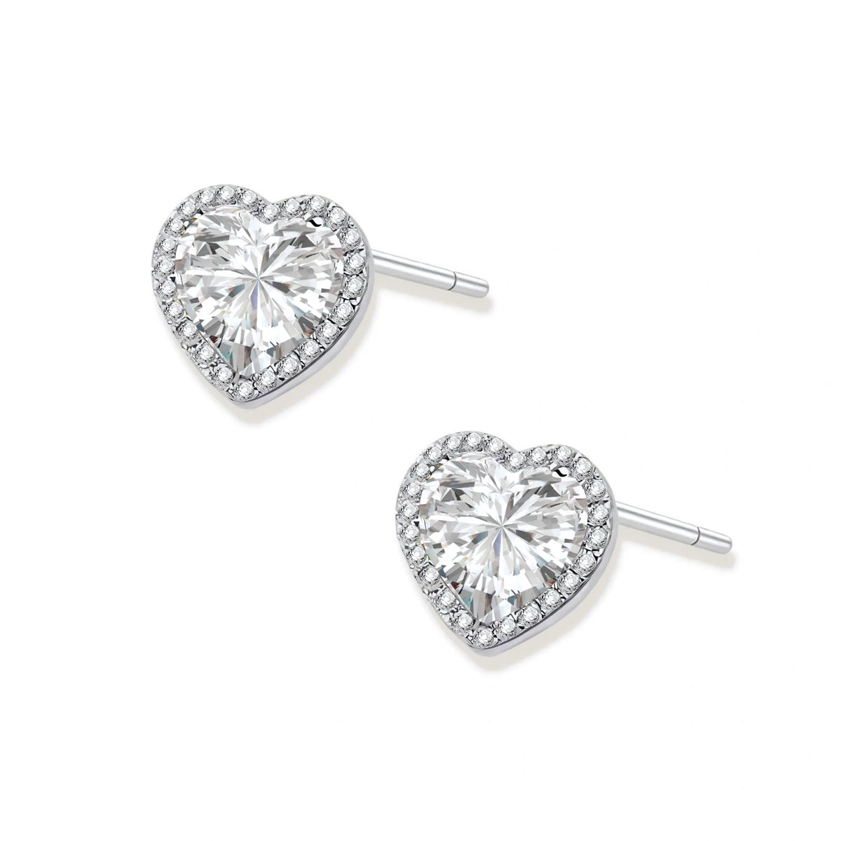 Heart Spark Moissanite Studs