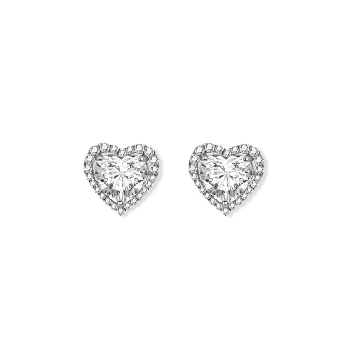 Heart Spark Moissanite Studs