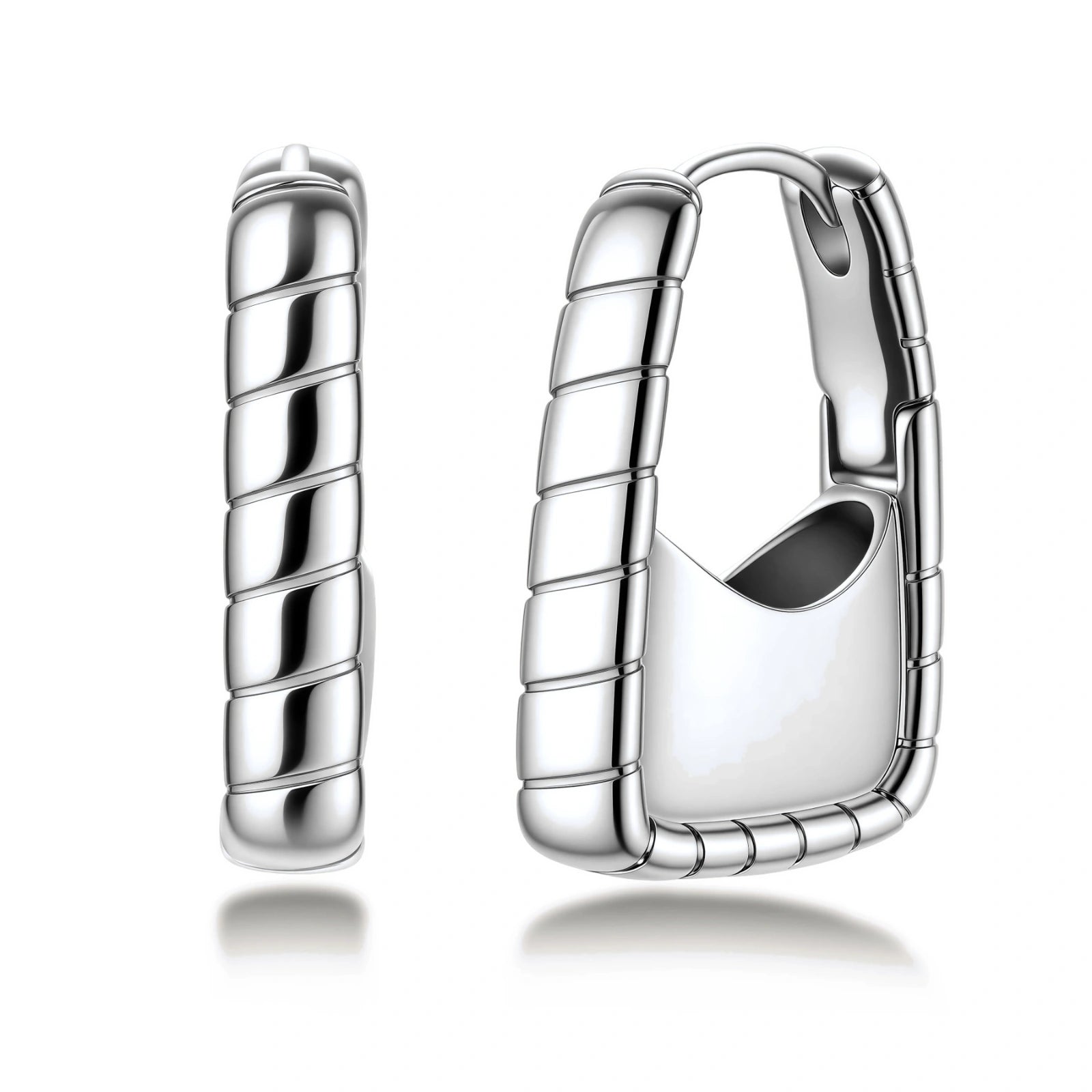 Textured Groove Hoops