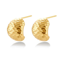 Hammered Gold Huggies