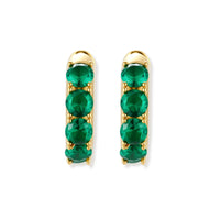 Emerald Huggie Hoops