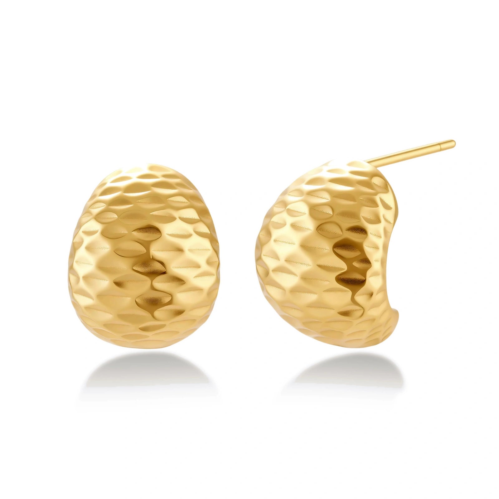 Hammered Gold Huggies