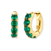 Emerald Huggie Hoops