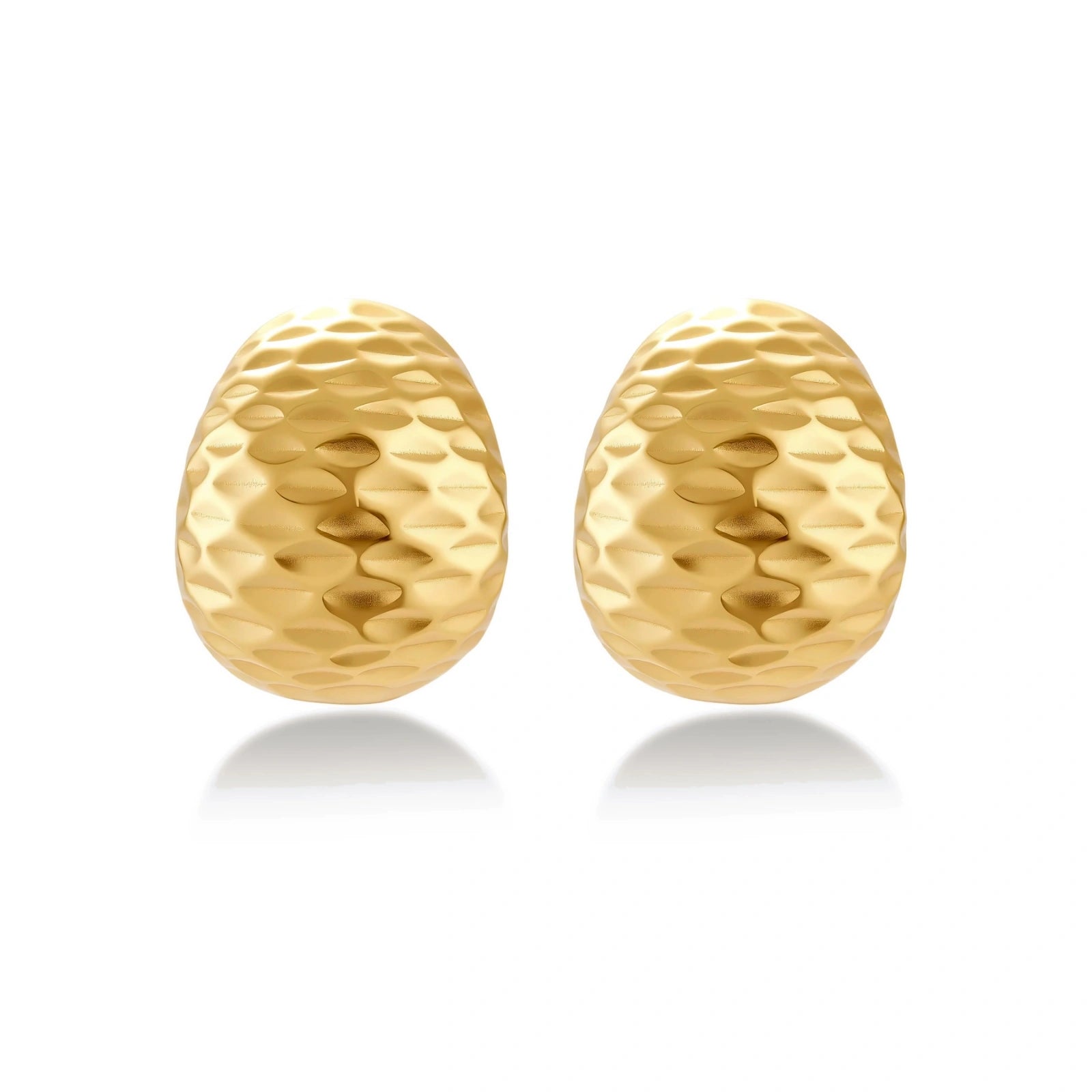 Hammered Gold Huggies