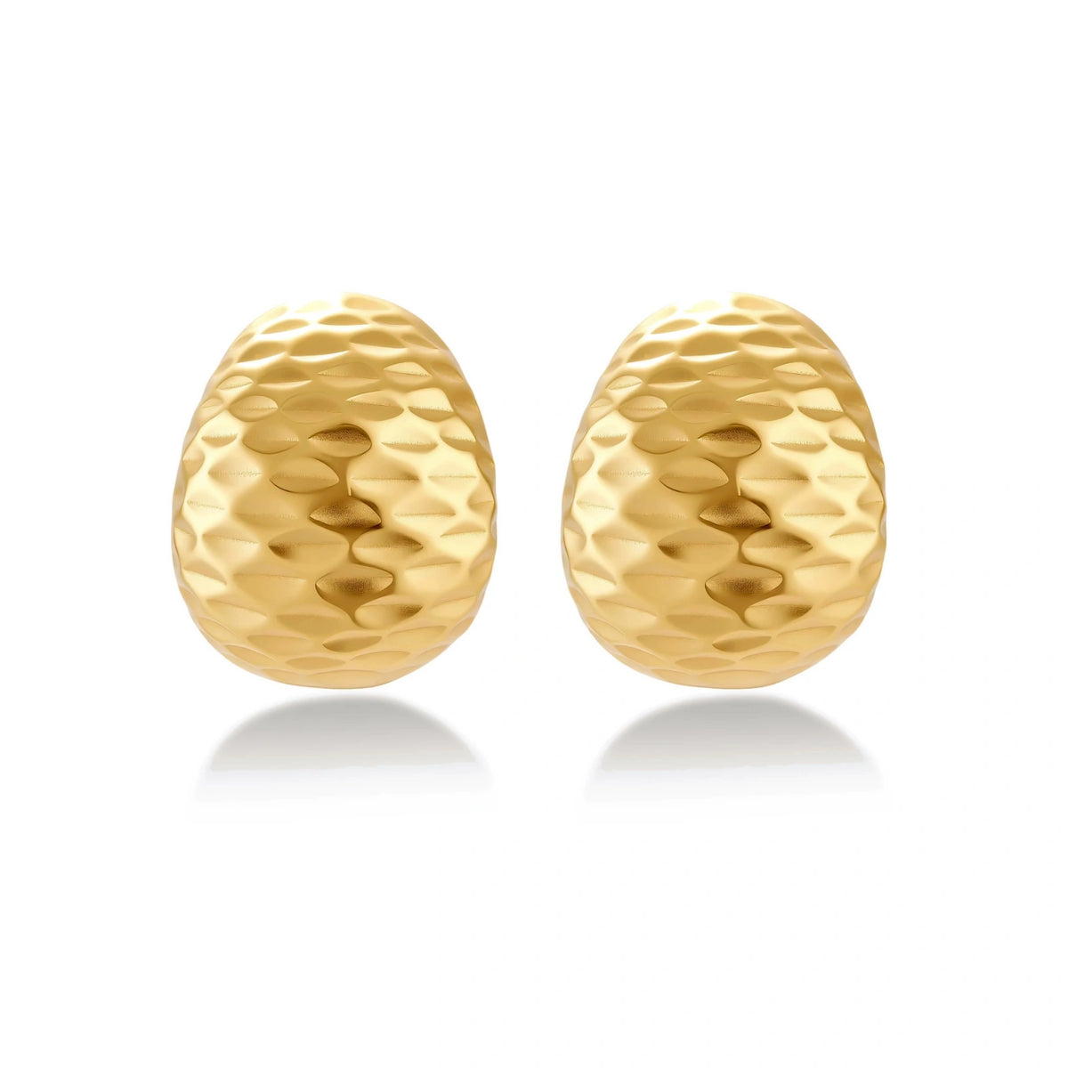 Hammered Gold Huggies