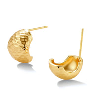 Hammered Gold Huggies