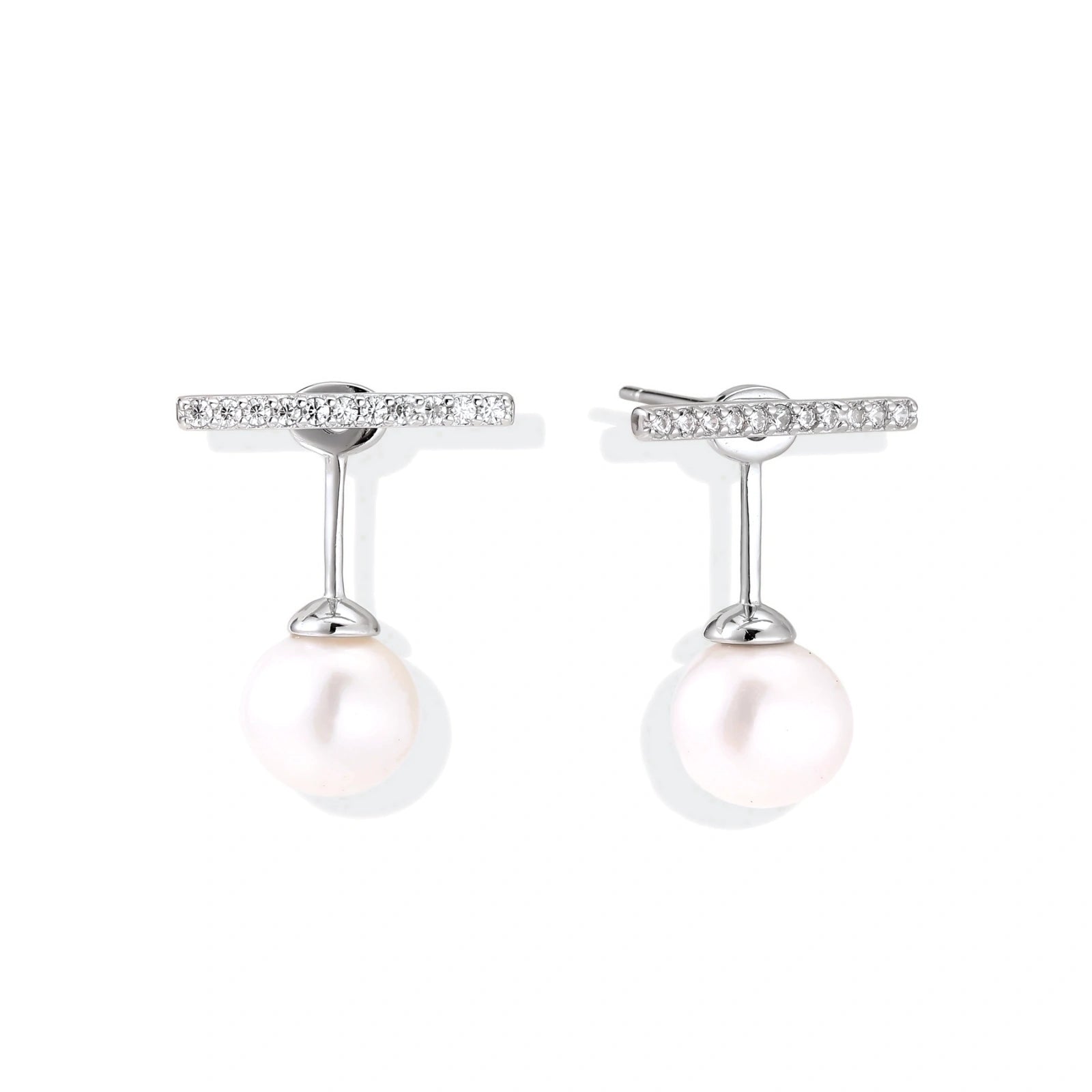 Pearl Drop T-Bar Earrings