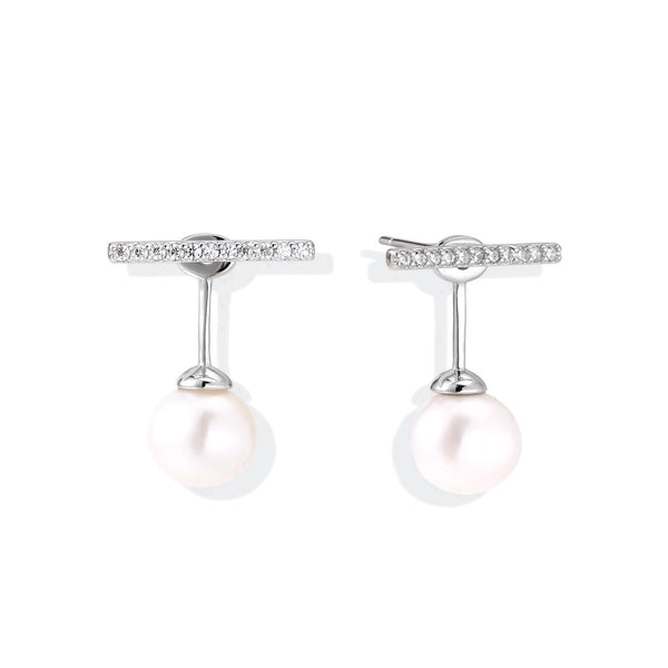 Pearl Drop T-Bar Earrings
