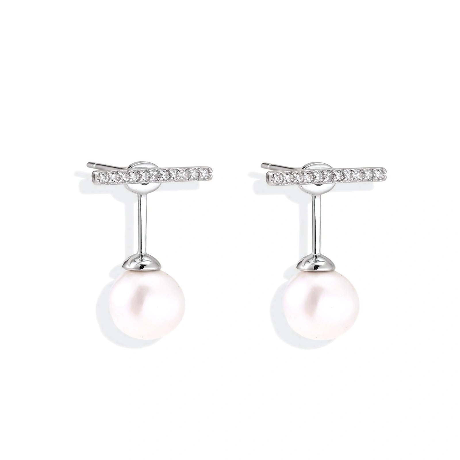 Pearl Drop T-Bar Earrings