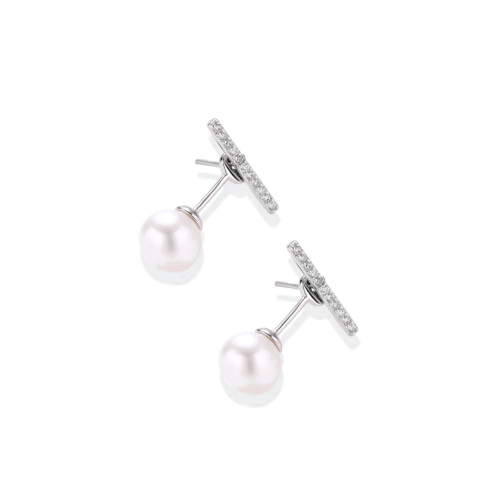 Pearl Drop T-Bar Earrings