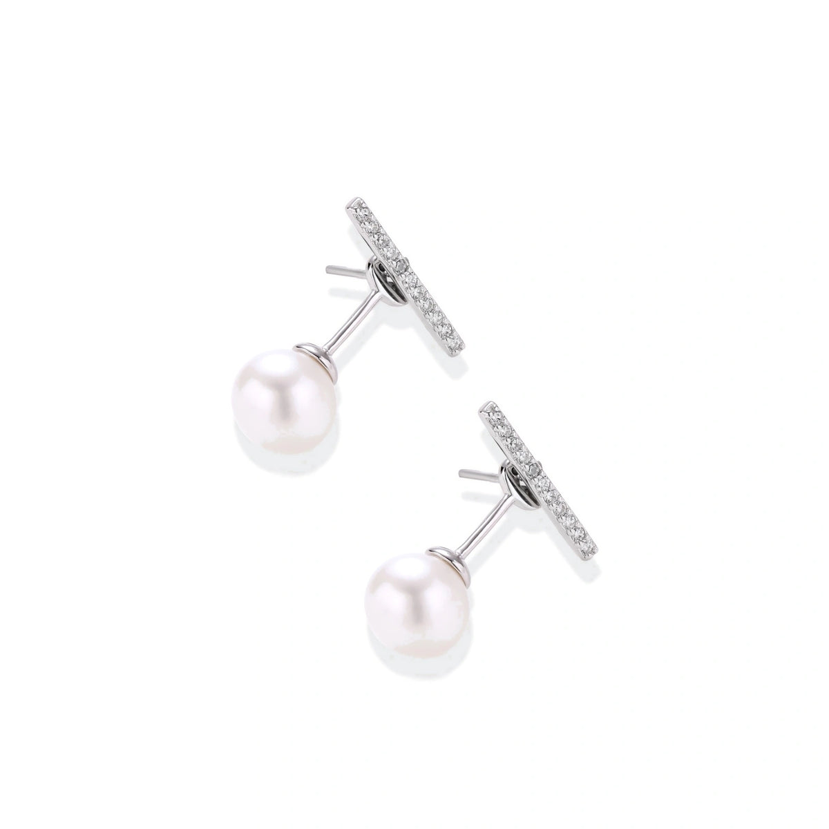 Pearl Drop T-Bar Earrings