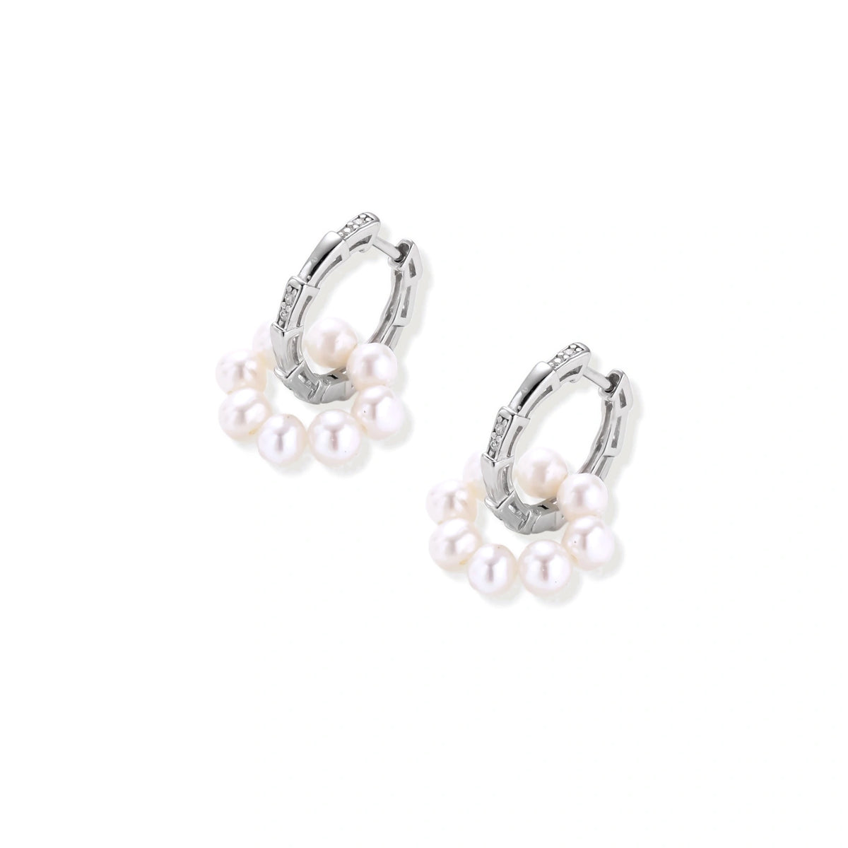 Pearl Cluster Huggie Hoops