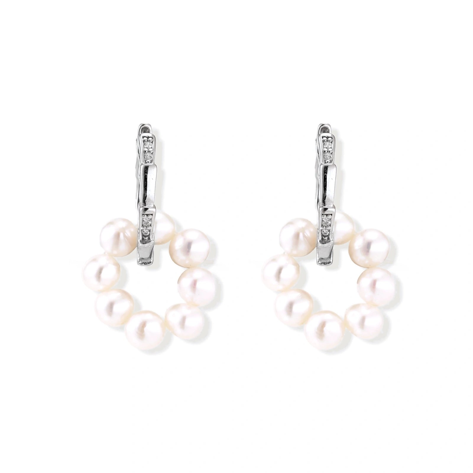 Pearl Cluster Huggie Hoops