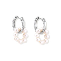Pearl Cluster Huggie Hoops