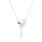 Sterling silver butterfly pendant with textured wing detail on adjustable Y-chain with ball drop ends