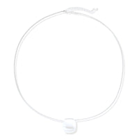 Brushed Silver Disc Necklace