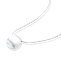 Brushed Silver Disc Necklace