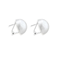 Brushed Silver Dome Earrings