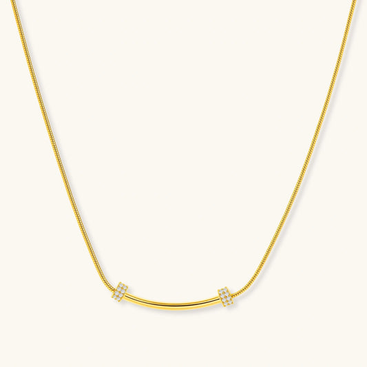 Curved Spark Bar Necklace