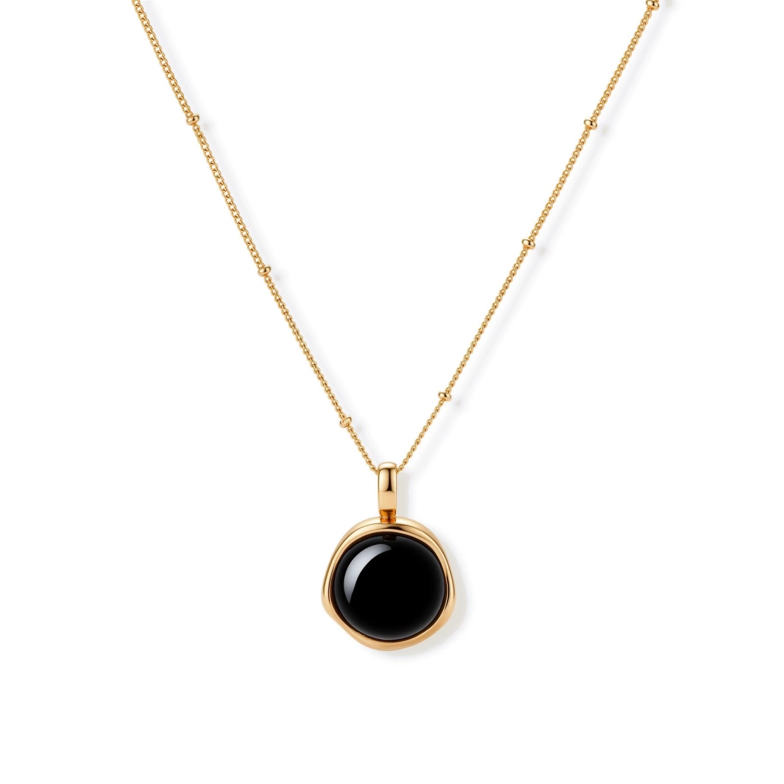 Midnight Agate Circle Necklace