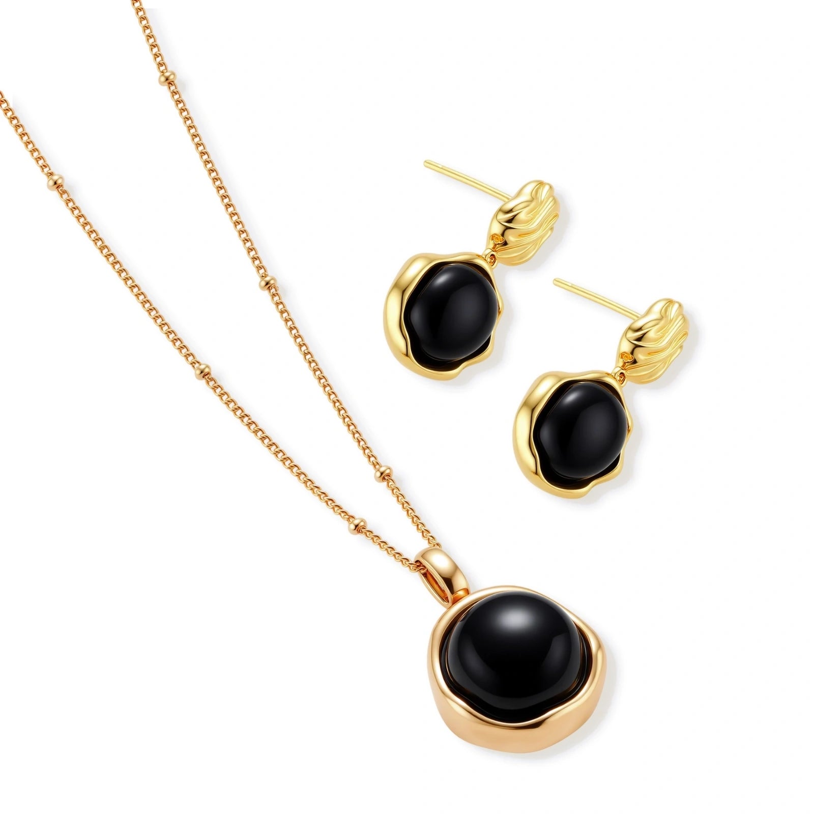 Midnight Agate Circle Necklace