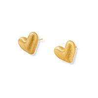 Brushed Heart Studs