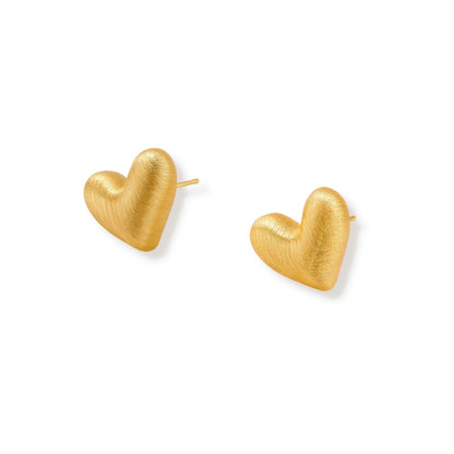 Brushed Heart Studs