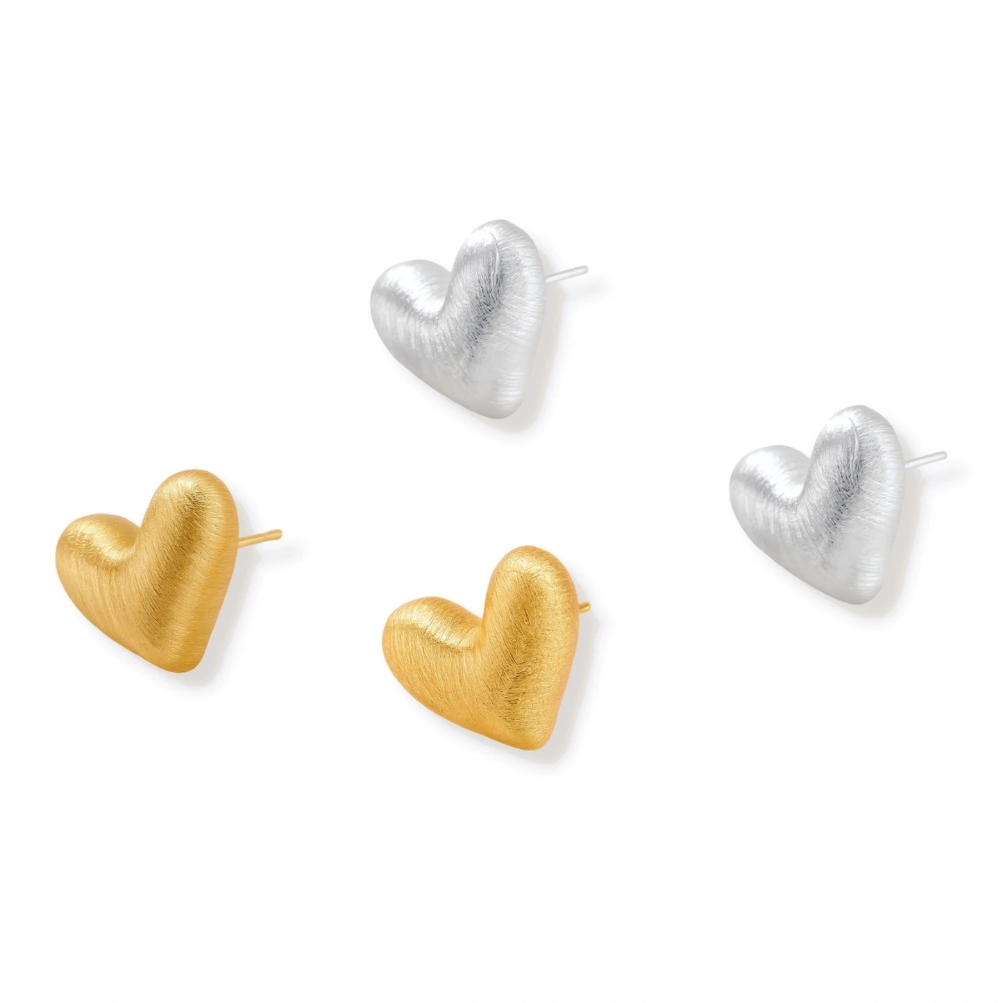 Brushed Heart Studs