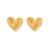 Brushed Heart Studs