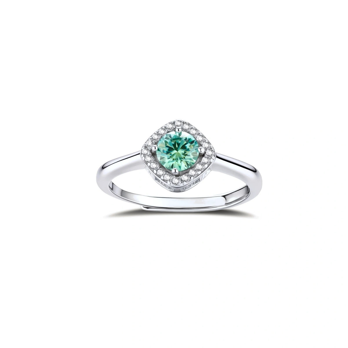 Emerald Glow Halo Ring