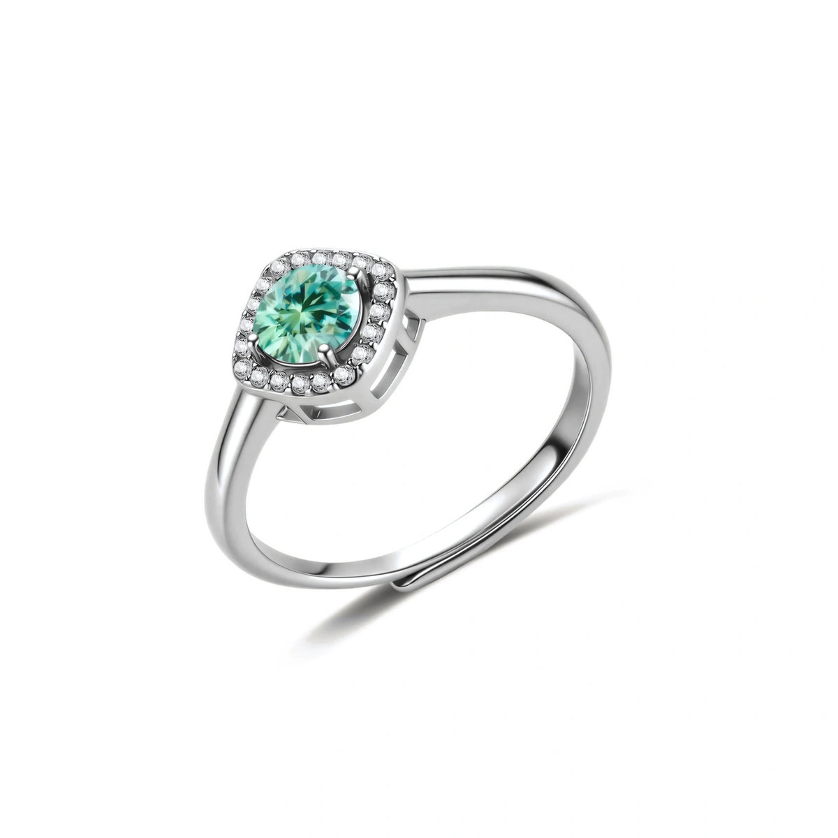 Emerald Glow Halo Ring