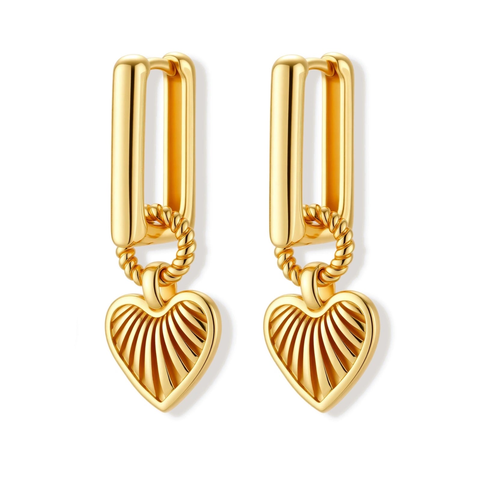 Sunburst Heart Huggie Earrings