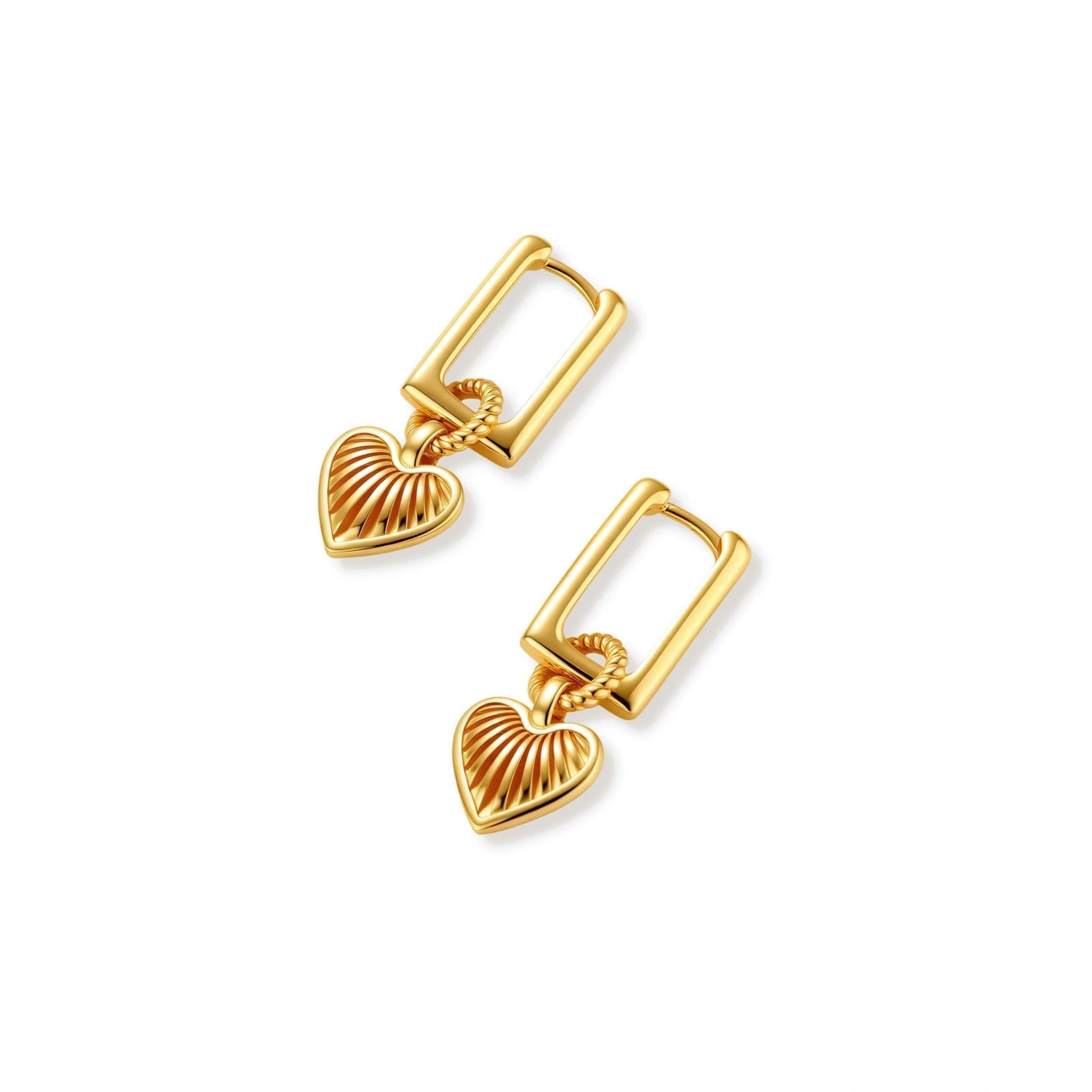 Sunburst Heart Huggie Earrings
