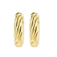 Twisted Gold Huggie Hoops