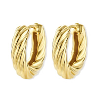 Twisted Gold Huggie Hoops