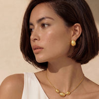Hammered Gold Huggies