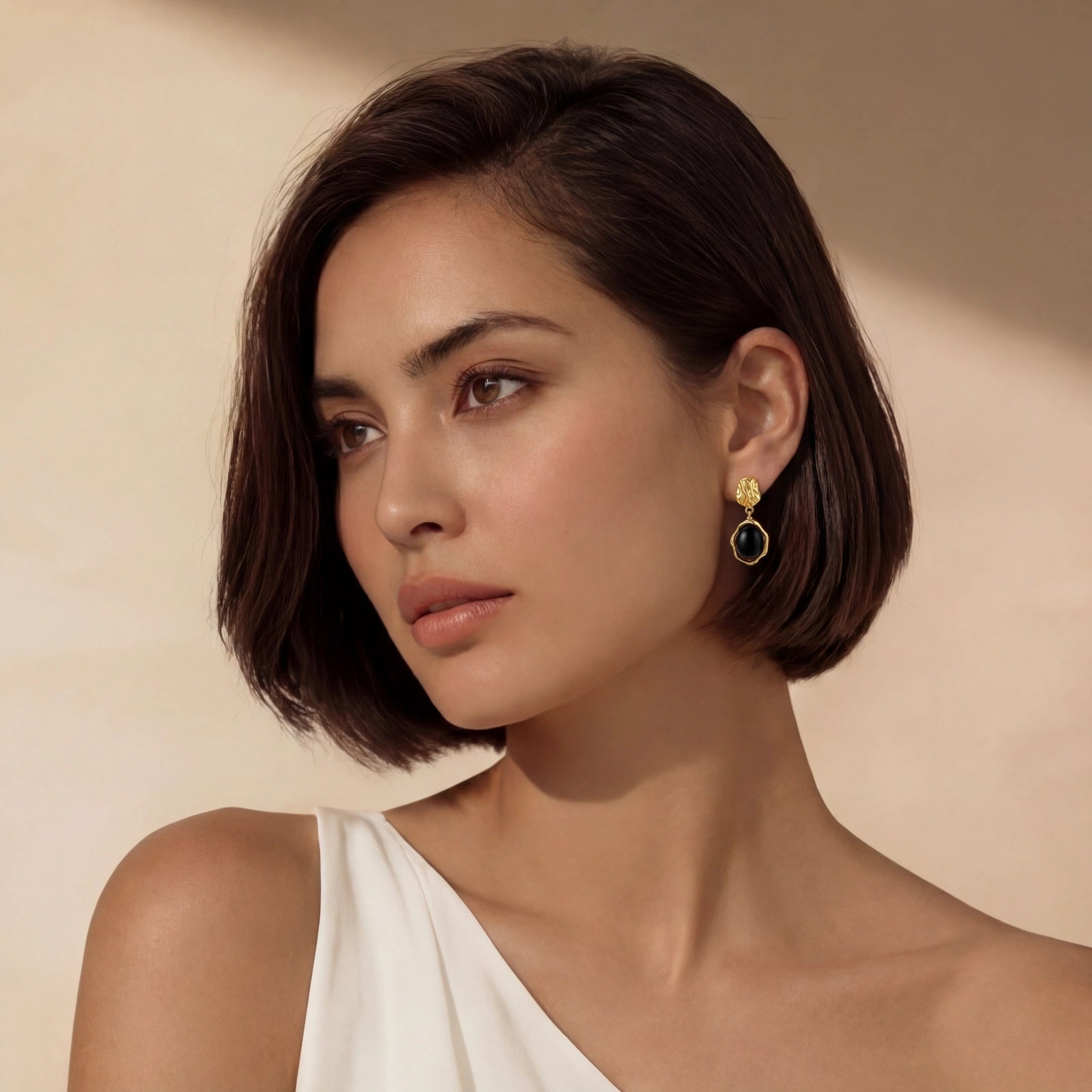 Ripple Drop Agate Earrings