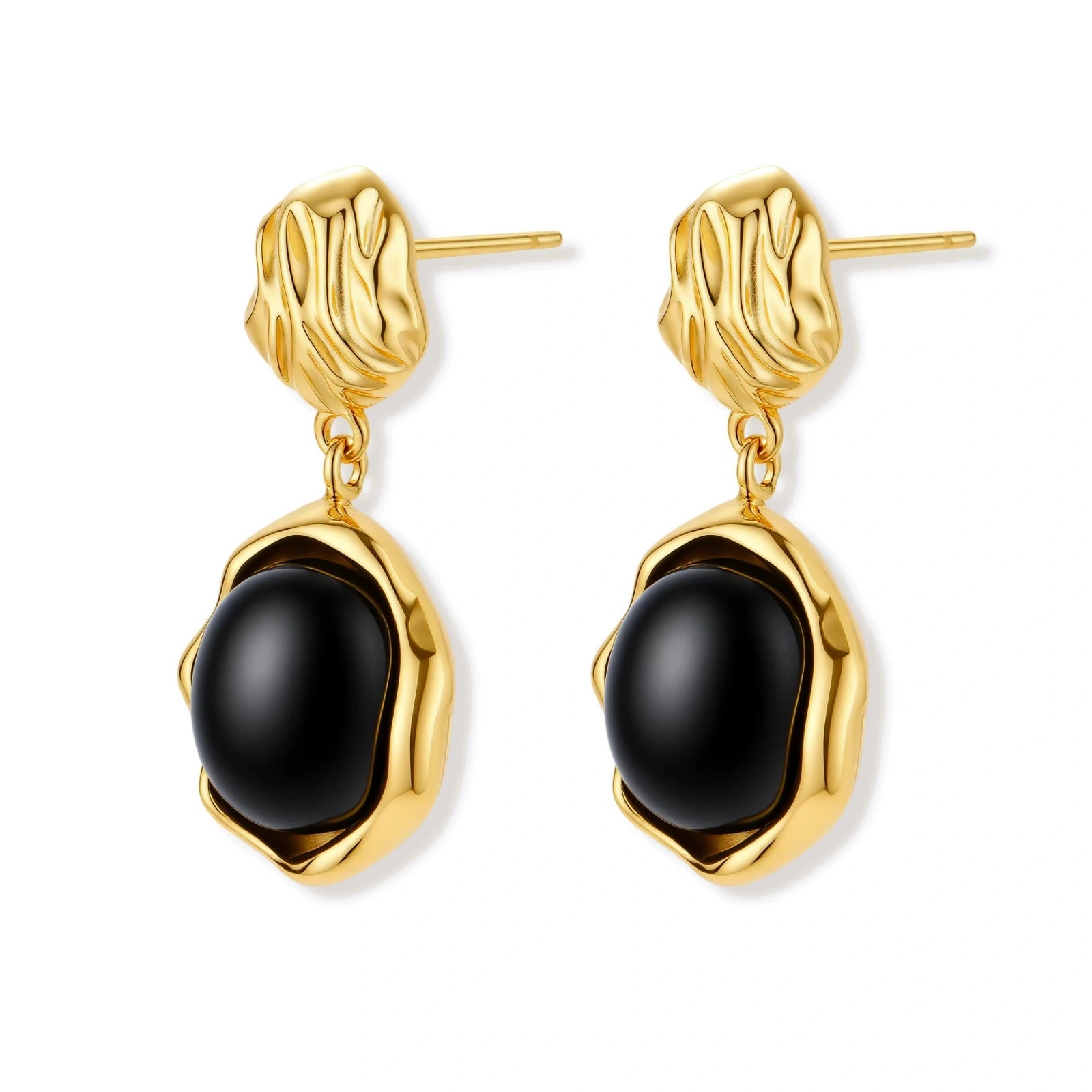 Ripple Drop Agate Earrings